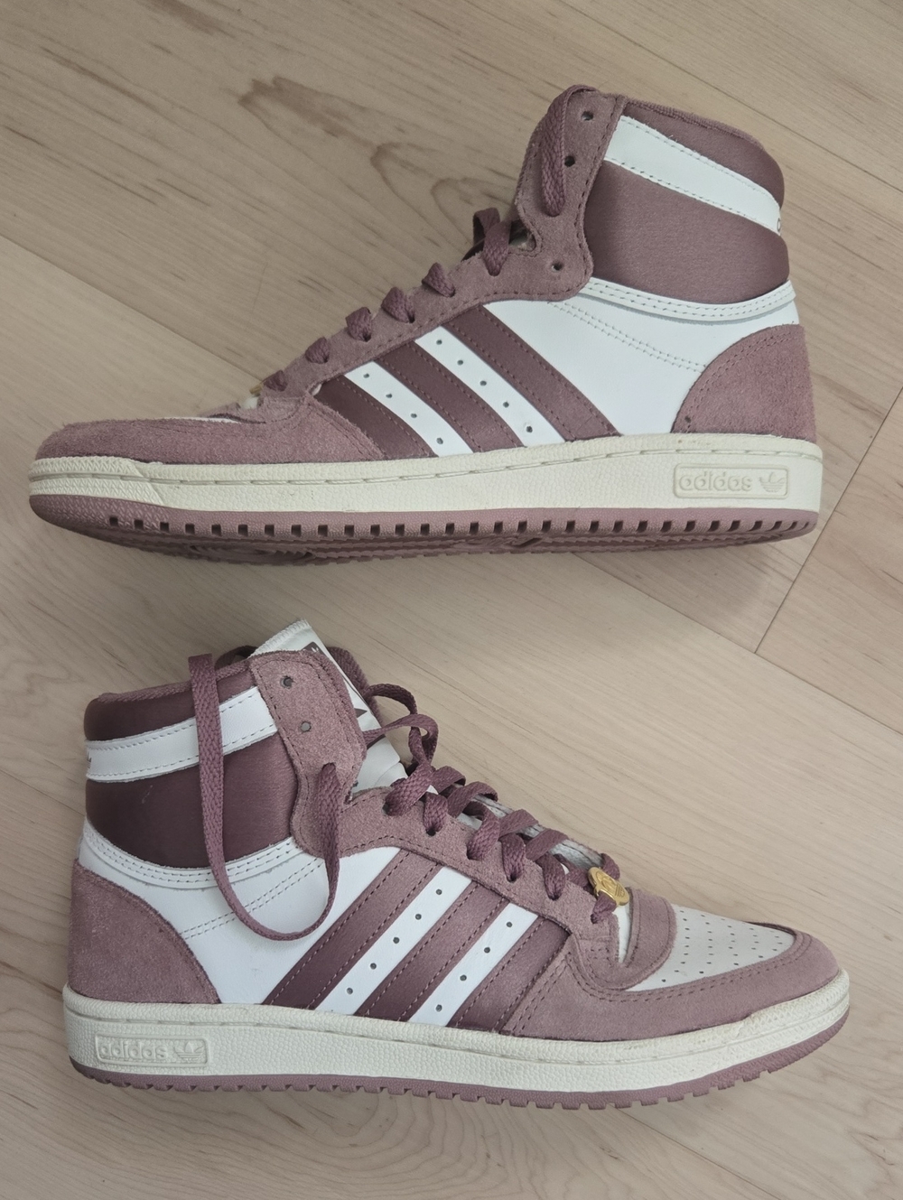 adidas Top Ten RB Shoes, Mauve/White, Size 8.5